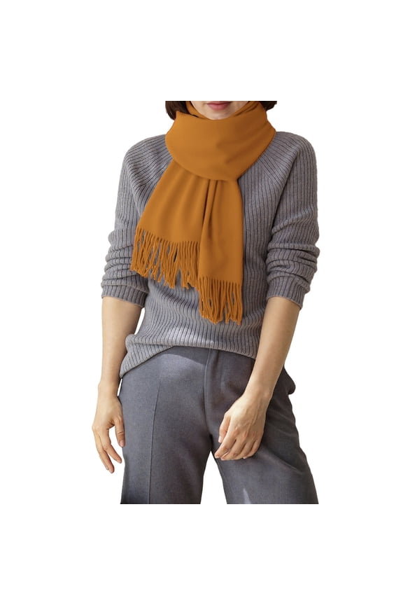 Womens Scarf Oversized Shawl Warm Cozy Tartan Wrap Soft Knit Winter Wrap Scarf Shawl Women‘s Scarves Soft Warm Tartan Shawl Cape Soft Warm Blanket Scarves Fashion ScarfGold One Size