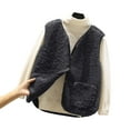 thumbnail image 1 of JFGHDG Womens Vest Top Sweater Vest Womens Sleeveless Vest Leather Vest Linen Cardigan Denim Vest Plus Size Sleeveless Vest for Women Dark Gray S, 1 of 8