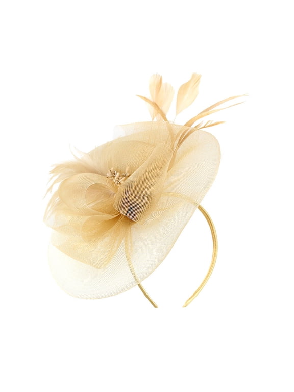 fascinators hats for women Fascinators Hats French Hats Cocktail Wedding Church Fascinator Headband Tea Party Hats Kentucky Derby Hats Hats Beige One Size