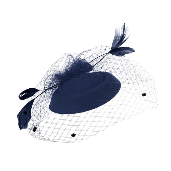 JFGHDG fascinators hats for women Hat Hair Clip Mesh Headwear Church Hats Kentucky Derby Hats Cocktail Wedding Church Vintage Hats Flower Headband Veil Hair Clip Blue One Size