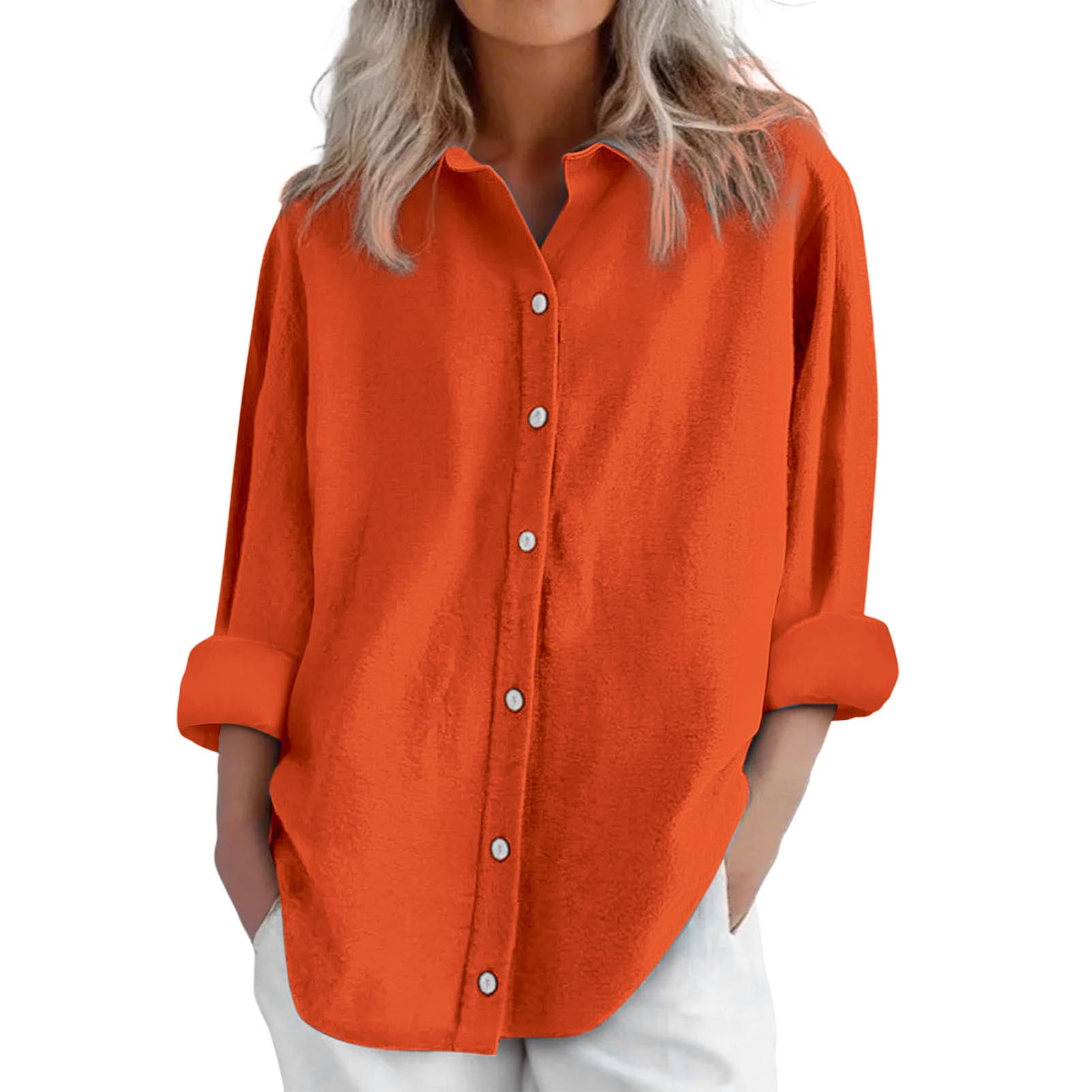 JFGHDG linen shirts for women Short Sleeve Cotton Linen