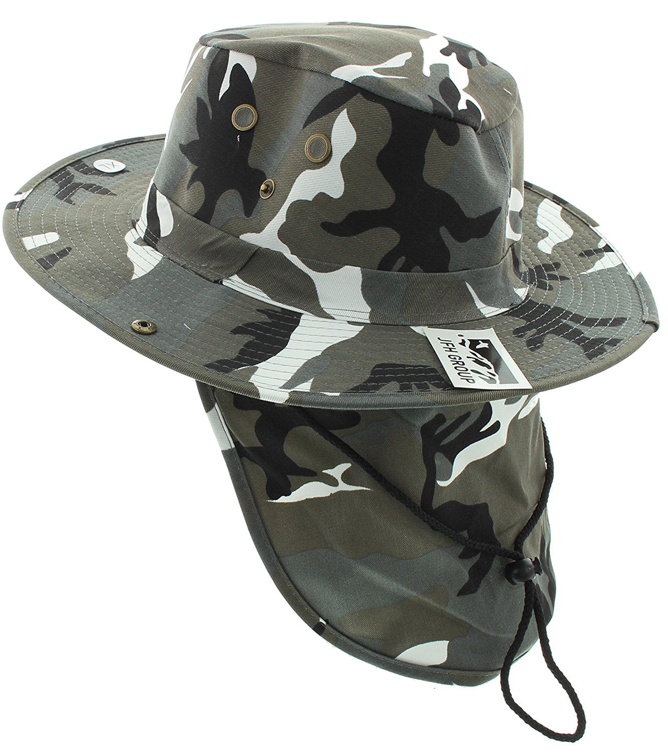 JFH Wide Brim Bora Booney Outdoor Safari Summer Hat w/Neck Flap & Sun  Protection 