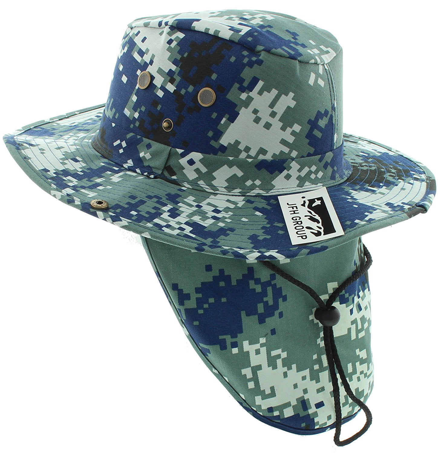 JFH Wide Brim Bora Booney Outdoor Safari Summer Hat w/Neck Flap & Sun  Protection 