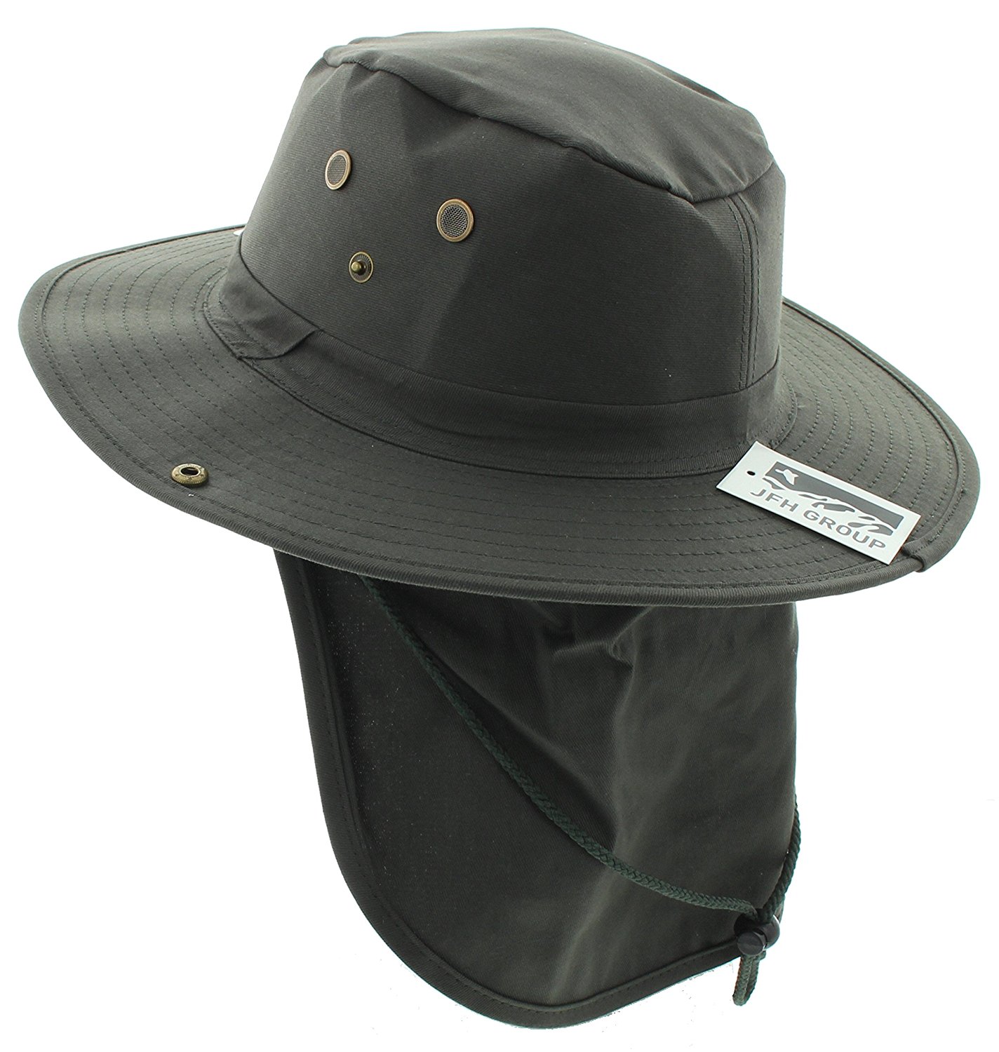 JFH Wide Brim Bora Booney Outdoor Safari Summer Hat w/Neck Flap & Sun Protection - image 1 of 1