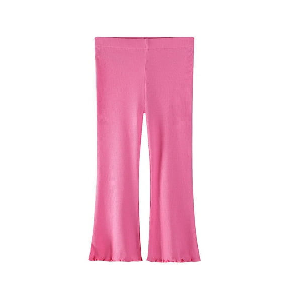 JFHHQ Girls Leggings Girls Summer Thin Ice Silk Casual Pants Versatile Western Style Bottoms for Hot Pink 5-6 Years