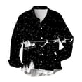 thumbnail image 1 of JFHHQ Men's Shirts AllOver Printed Long Sleeve Lapel Shirt for Autumn Winter with Festive Theme Black XXL, 1 of 4