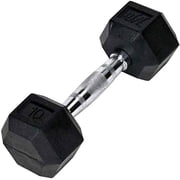 JFIT Rubber Hex Dumbbells - 8 Size Options - Hex Shaped Heads Prevent Rolling and Injury - Ergonomic Hand Weights for Exercise, Muscle, Strength and Weight Training