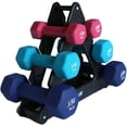thumbnail image 1 of JFIT Dumbbell Set w/Durable Rack, Double Neoprene Coated Workout Weights, Solid Design Rack, 32 LB Set, 1 of 4