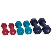 J/FIT JFIT Dumbbell Pairs or Sets – Neoprene & Vinyl Coated Hand Weights for Home Gym, Strength Training, Aerobics, Cardio Exercise and Fitness