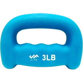 JFIT Neoprene D Grip Dumbbells - Single Weights 3LB - Premium Non-Slip, Hand Weights, Ergonomic Design