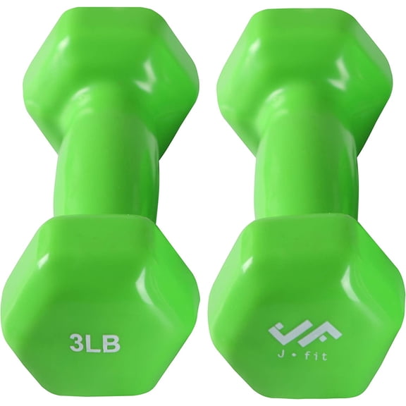 JFIT Dumbbell Pairs or Sets Neoprene & Vinyl Coated Hand Weights for Home Gym, Strength Training, Aerobics, Cardio Exercise and Fitness