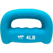 JFIT Neoprene D Grip Dumbbells - Single Weights 4LB - Premium Non-Slip, Hand Weights, Ergonomic Design