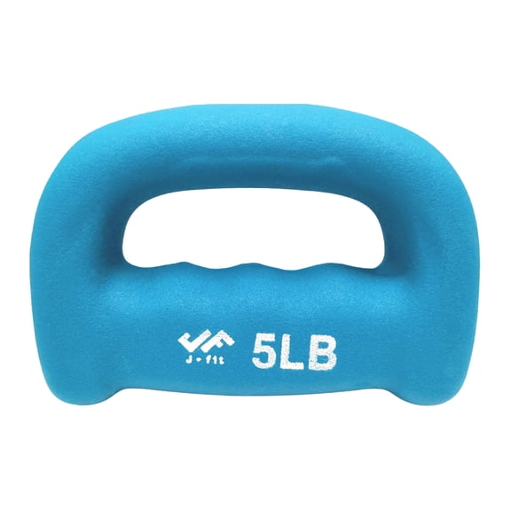JFIT Neoprene D Grip Dumbbells - Single Weights 5LB - Premium Non-Slip, Hand Weights, Ergonomic Design
