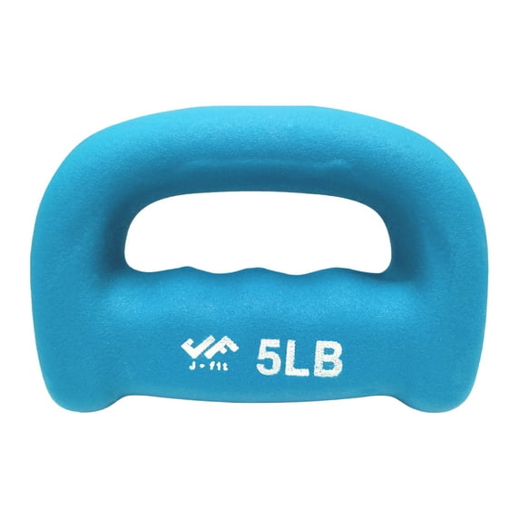 JFIT Neoprene D Grip Dumbbells - Single Weights 5LB - Premium Non-Slip, Hand Weights, Ergonomic Design