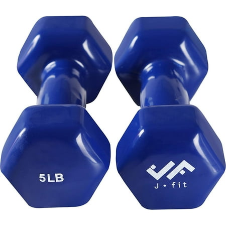 JFIT Dumbbell Pairs or Sets – Neoprene & Vinyl Coated Hand Weights for Home Gym, Strength Training, Aerobics, Cardio Exercise and Fitness
