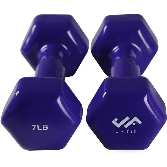JFIT Dumbbell Pairs or Sets Neoprene & Vinyl Coated Hand Weights for Home Gym, Strength Training, Aerobics, Cardio Exercise and Fitness