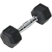 JFIT Rubber Hex Dumbbell - 15 Size, Single and Pair Options, 4-50lbs - Shaped Heads Prevent Rolling and Injury - Ergonomic Hand Weights for Exercise, Therapy, Muscle, Strength and Weight Training