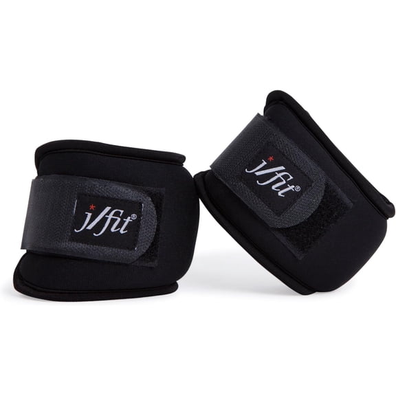JFIT Adjustable Wrist Weights - Set of Two, 2 LB Each - Adjustable For a Convenient and Comfortable Fit - Size Medium/Large, Black