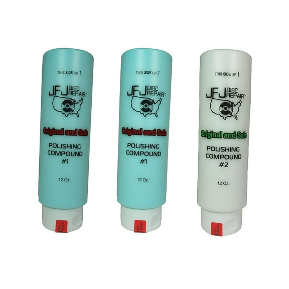JFJ Polish Compound 3 pack(2 - Blue #1 Compound & 1 - White #2 Compound) 12oz