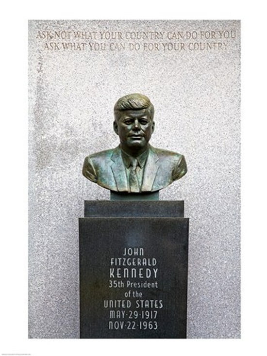 JFK Bust by Evangelos Frudakis at Kennedy Plaza Boardwalk Atlantic City New Jersey USA Canvas Art - (18 x 24)