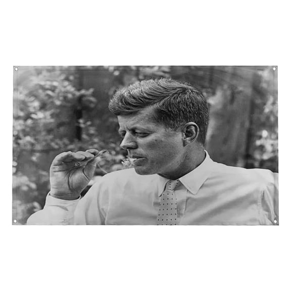 JFK Flag 3x5 Feet - Johnny Politics John F Kennedy Banner - American President Political Flags for Outdoors & Indoors - Durable Polyester with Grommets