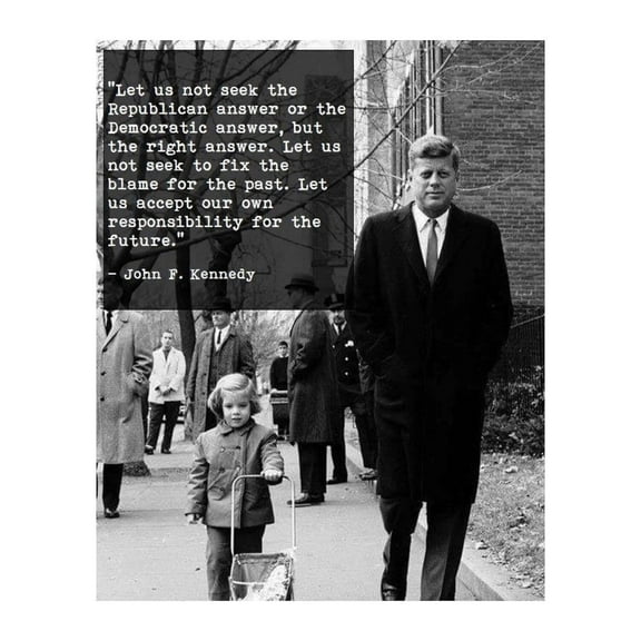 JFK Quote Wall Art "Seek the Right Answer" Vintage Black & White Poster Inspirational Print for Office, Classroom, or Patriotic Decor - Gift for Teachers, Veterans, or Leaders.