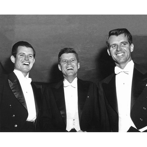 JFK, RFK, and Ted Kennedy at Formal Event - Style A - 12x18 Inch Laminated Poster - Stunning Detail and Bold Colors
