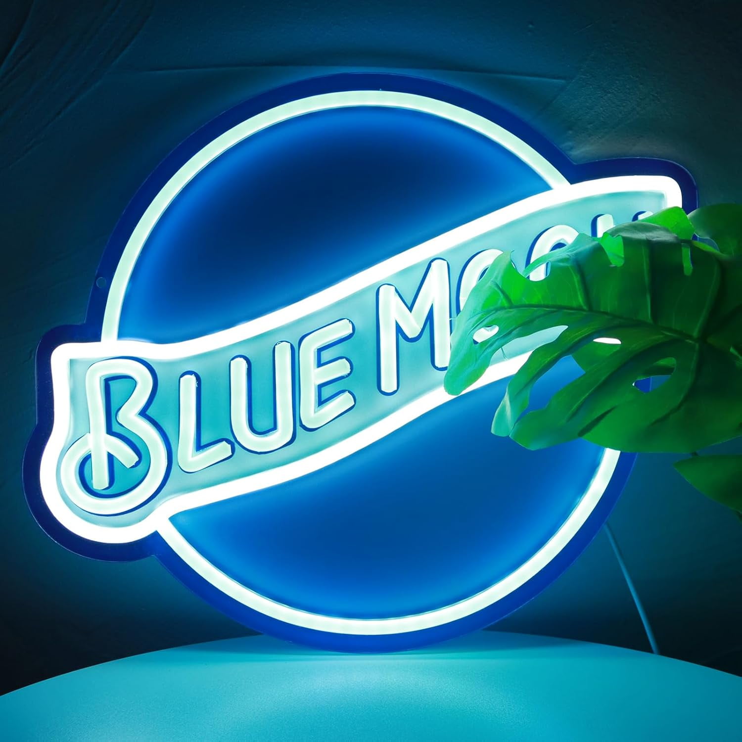 JFLLamp Blue Moon Neon Signs for Wall Decor Neon Lights for Bedroom Led ...