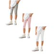 thumbnail image 1 of JFOPQVSM 3 Pack Cotton Cropped Leggings for Girls 3/4 Pants Basic Girls Capri Leggings (3-12Y), 1 of 7