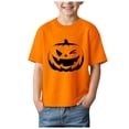 thumbnail image 1 of JFOPQVSM Boys Halloween Short Sleeve Shirt Pumpkin Face Tee Top 1-14T Graphic T-Shirt for Halloween Party,Trick or Treat, 1 of 4