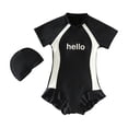 thumbnail image 1 of JFOPQVSM Children Comfortable Breathable Skin Friendly Short Sleeved Swimsuit Fashionable Printed Zipper Swimsuit, 1 of 4