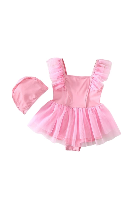 Children Comfortable Breathable Skin Friendly Sleeveless Swimsuit Set Fashionable Princess Swimsuit