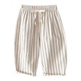 thumbnail image 1 of JFOPQVSM Classic Casual Pants for Boys Thin Cotton Stripe Elastics Waist Spring Summer Trousers Toddler Long Pants (0-8Y), 1 of 9