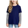 thumbnail image 1 of JFOPQVSM Fake-Two Piece Patchwork Long Sleeve Basic Tees Girls Boys Long Sleeve Baseball Raglan T-Shirt Cotton Baby,Toddler, 1 of 6