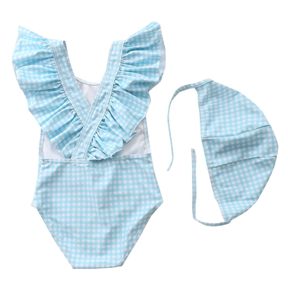 JFOPQVSM Girls Swimsuit Toddler Girls Monokini Swimsuit with Swim Cap Set Beach Swimwear