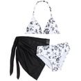 thumbnail image 1 of JFOPQVSM Girls Two Piece Swimsuit Fashionable Bikini Swimsuit Three Piece Fashionable Printed Swimming Swimsuit Set, 1 of 9