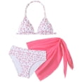 thumbnail image 1 of JFOPQVSM Girls Two Piece Swimsuit Fashionable Bikini Swimsuit Three Piece Fashionable Printed Swimming Swimsuit Set, 1 of 9