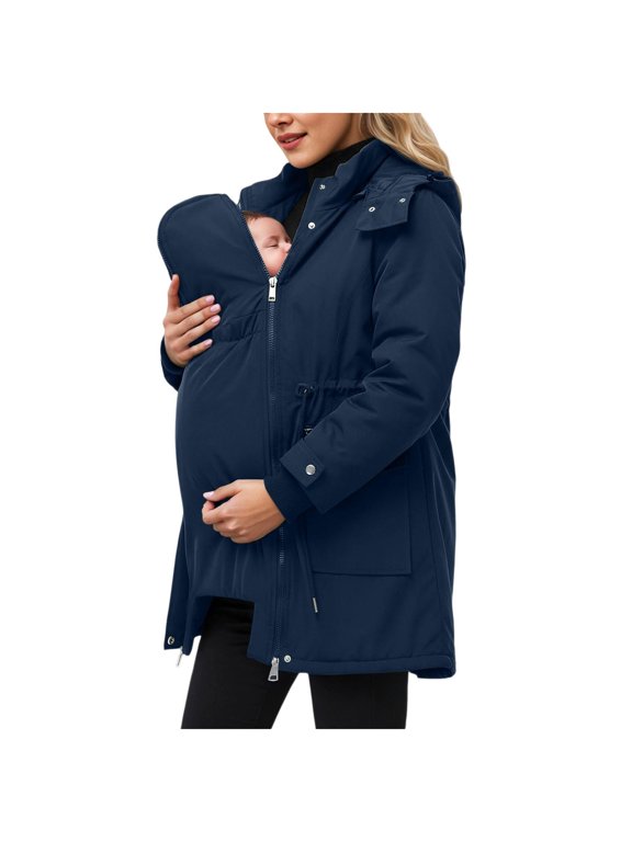 Maternity Winter Coat Baby Wearing Jacket 3 In 1 Outerwear Pocket,Zip Panels,Windproof,Suitable for Maternity/Postpartum Baby-Carrying/Postpartum Regular Wear