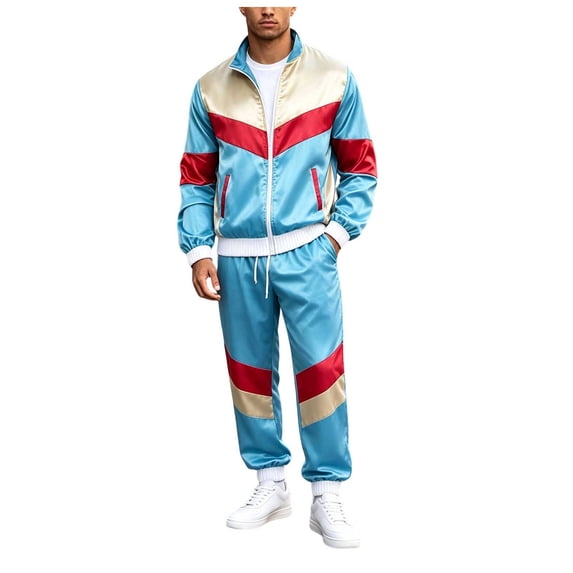 JFOPQVSM Men's Outfits From The 1980s Retro Color Suits with Jackets and Pants for Halloween Retro Parties Festivals and Street