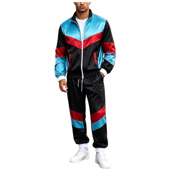 JFOPQVSM Men's Outfits From The 1980s Retro Color Suits with Jackets and Pants for Halloween Retro Parties Festivals and Street
