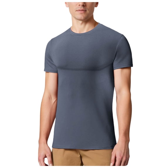 JFOPQVSM Men's Sports T Shirt Solid Color Round Neck Ice Silk Quick Drying Sports T Shirt
