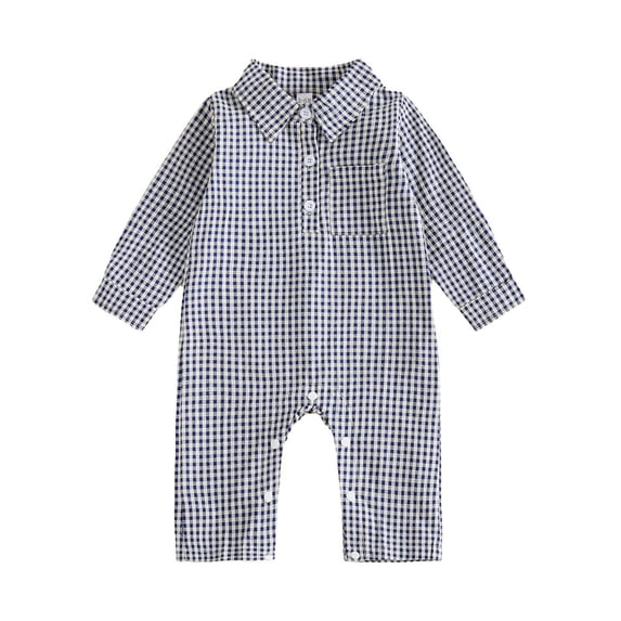 JFOPQVSM Newborn Baby Boy Girl Checkered Romper Long Sleeve Zipper Jumpsuit Cotton Blend,Footless,Newborn Infant Toddler Fall Winter Clothes