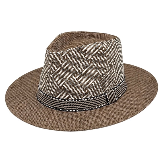 JFOPQVSM Sun Hat Wide Brim Straw Fedora Panama Beach for Men for Travel Breathable Ideal for Summer Boating, Gardening or Holidays