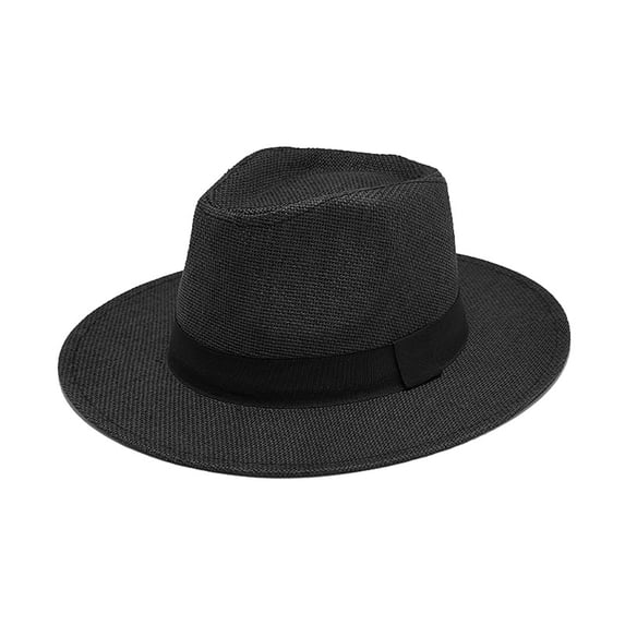 JFOPQVSM Sun Hat Wide Brim Straw Fedora Panama Beach for Men for Travel Breathable Ideal for Summer Boating, Gardening or Holidays