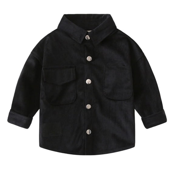 JFOPQVSM Toddler Boys Corduroy Solid Color Shirts Jacket Long Sleeve Button Down Pockets Blouse Outwear Fall Clothes