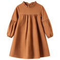 thumbnail image 1 of JFOPQVSM Toddler Kids Baby Girl Dress Long Sleeve Solid Color Casual Dresses Girls Fall Winter Outfit Clothes, 1 of 6