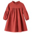 thumbnail image 1 of JFOPQVSM Toddler Kids Baby Girl Dress Long Sleeve Solid Color Casual Dresses Girls Fall Winter Outfit Clothes, 1 of 6