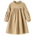 thumbnail image 1 of JFOPQVSM Toddler Kids Baby Girl Dress Long Sleeve Solid Color Casual Dresses Girls Fall Winter Outfit Clothes, 1 of 6