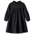 thumbnail image 1 of JFOPQVSM Toddler Kids Baby Girl Dress Long Sleeve Solid Color Casual Dresses Girls Fall Winter Outfit Clothes, 1 of 6