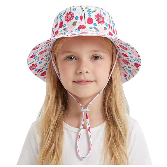JFOPQVSM Toddler Kids Sun Hat UPF 50+ Wide Brim Bucket Hat Outdoor Baby Beach Hat for Boys Girls 1-10 Years